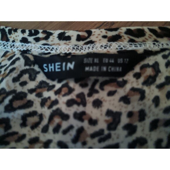 Shein leopard print cropped long sleeve shirt size xlarge 12 - Picture 2 of 3